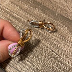 Swarovski bow earrings. Never worn